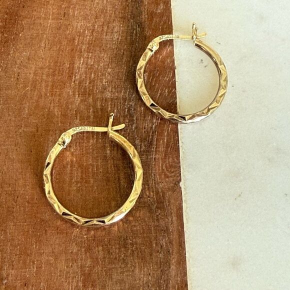 SS vermeil hoops - Picture 1 of 3